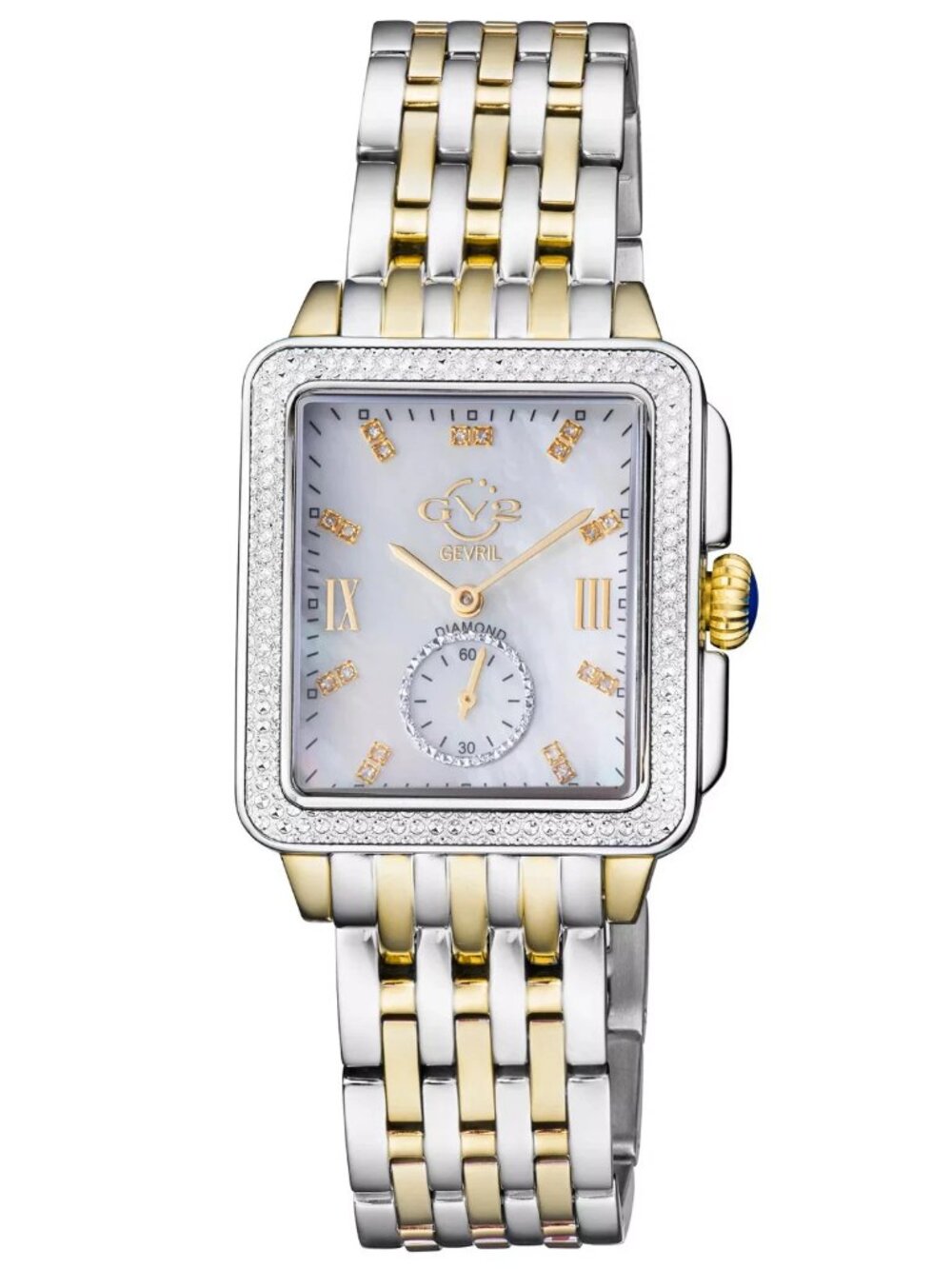 GV2 by Gevril Bari Tortoise Swiss Quartz Diamond Two Tone Bracelet Watch Limited